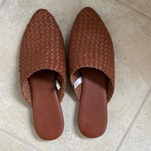 Brown Woven Flats
